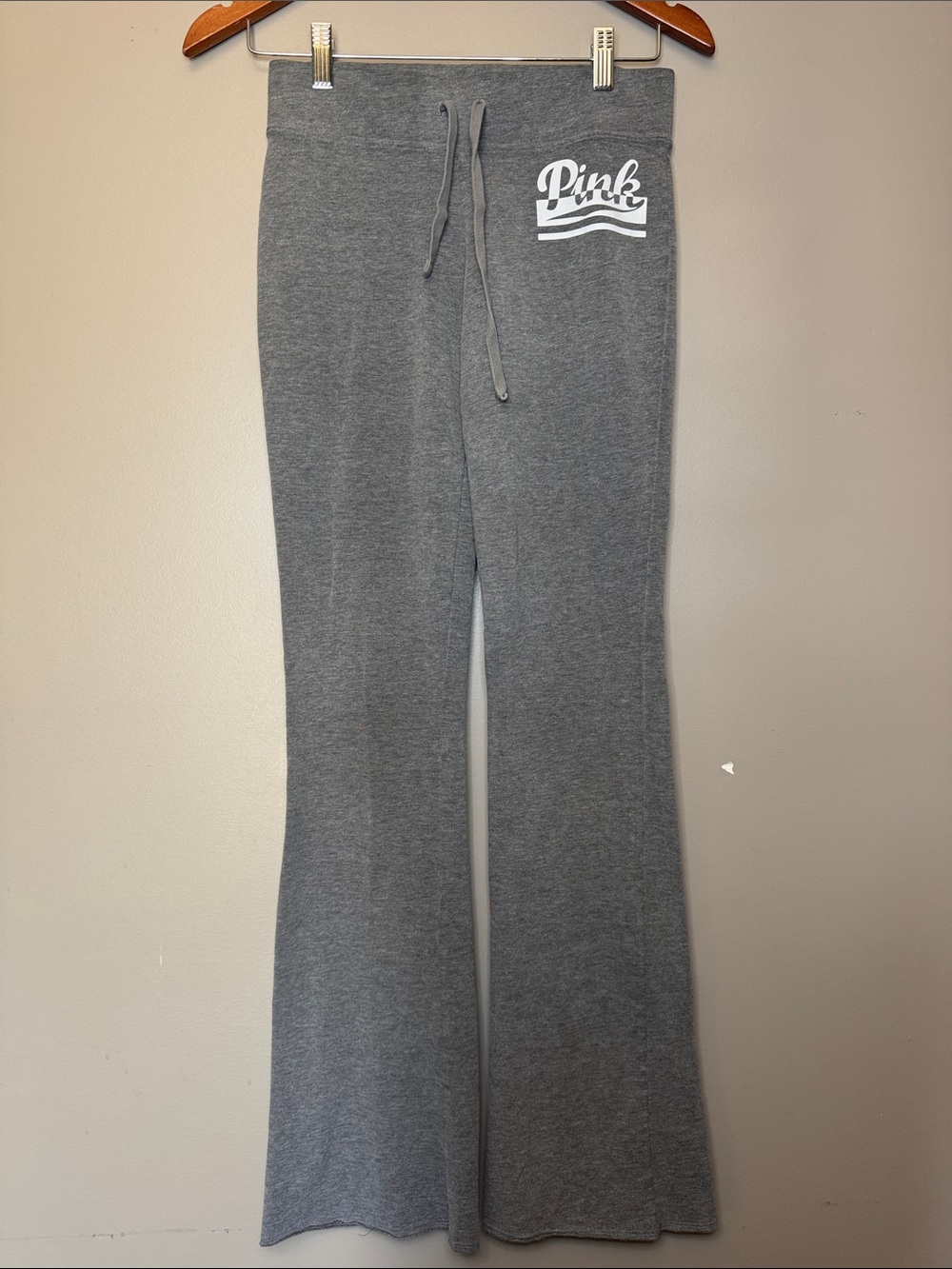 PINK Victoria's Secret Gray Flare Sweatpants with Logo